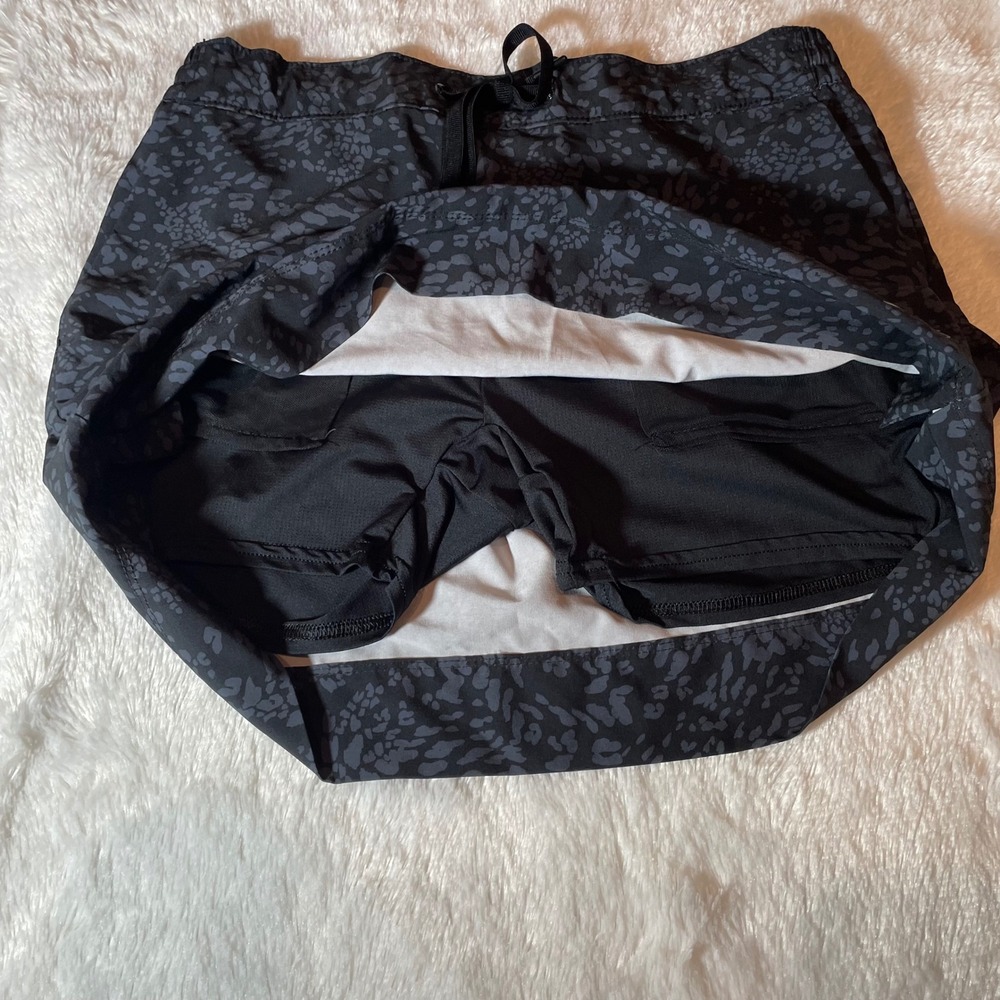 Speedo Womens Black Grey Leopard Print Swim Skort Built-in Liner Medium - Picture 7 of 7